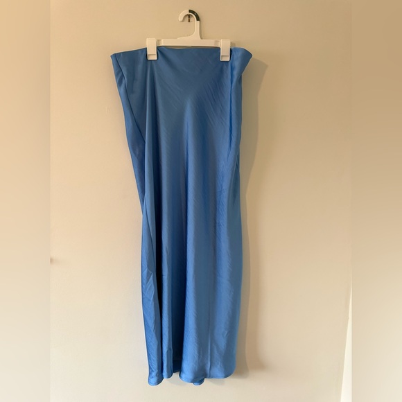 a new day Dresses & Skirts - Blue Satin Maxi Skirt